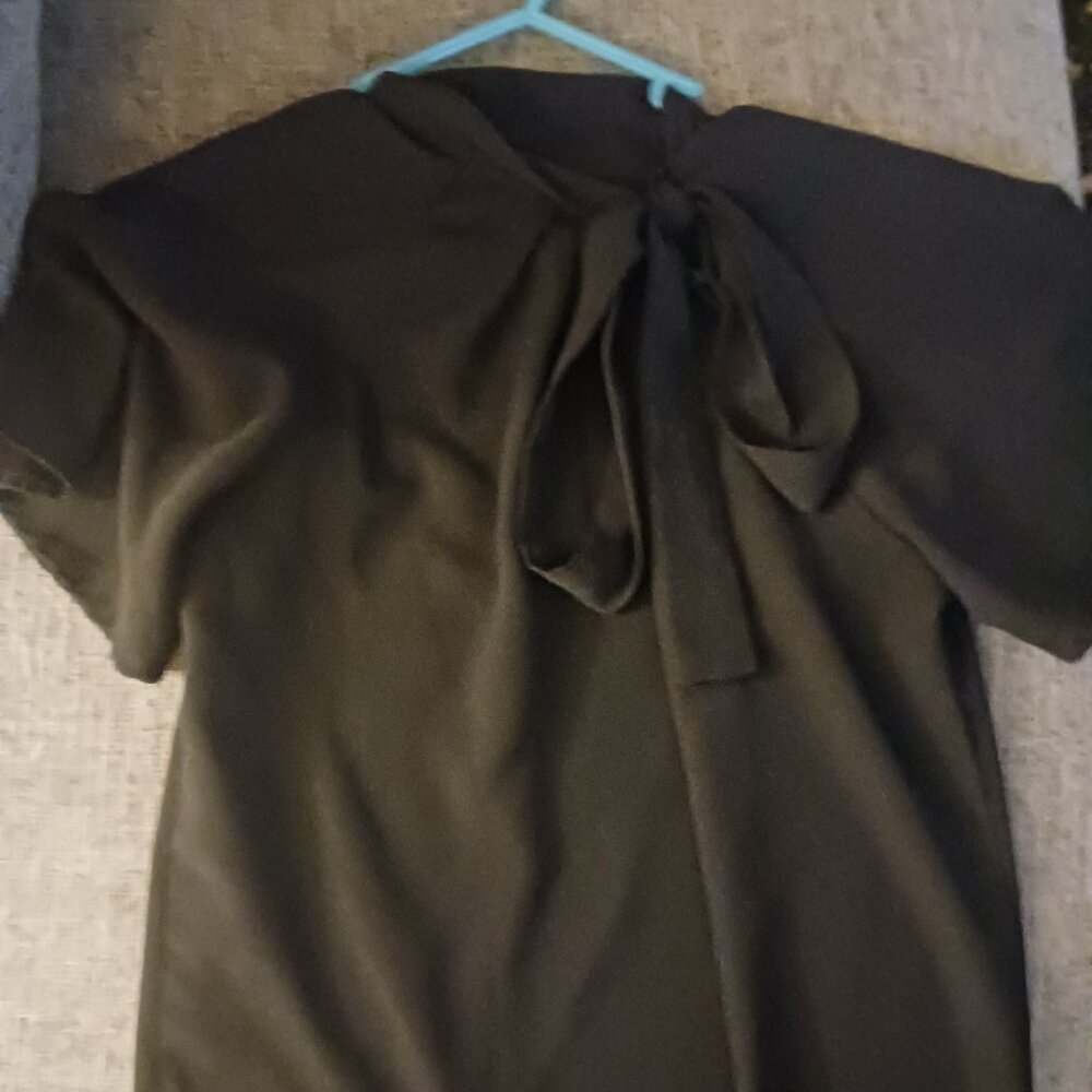 Black bow blouse